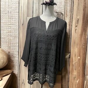 New Directions 3/4 Sleeve Lace Blouse size XL